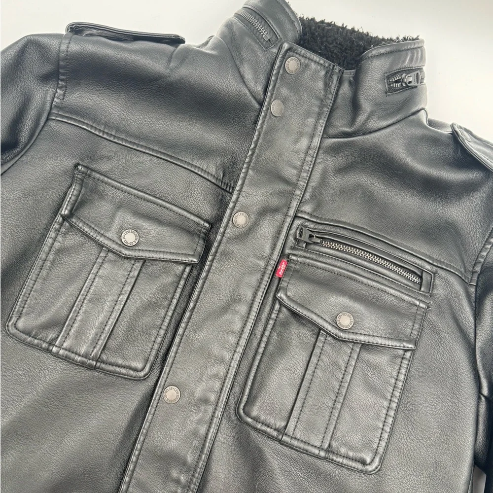 Men's Levi Black Vegan Leather Jacket